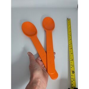 Set of 2 Giant 12 Yogurtland Melamine Orange Spoons Plastic